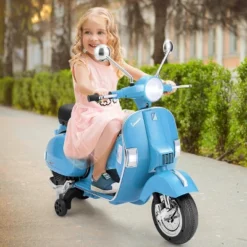 Kids Vespa Scooter 6V Rechargeable Ride On Motorcycle W/Training Wheels -Kiddie Kingdom Store GUEST 55b3fff8 12f5 4633 a7ef ffe7b96156c0