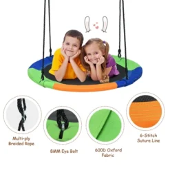 Costway 40'' Flying Saucer Tree Swing Outdoor Play Set W/ Adjustable Ropes Colorful/Camouflage Green -Kiddie Kingdom Store GUEST 55c4bf47 4ad7 4a9c 8e74 fb18a6866797