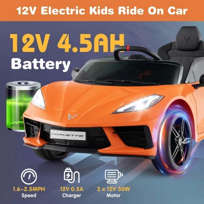 Costway 12V Electric Kids Ride On Car With Remote Control Wireless Connection Lights Orange/Pink/Red/White 7 Costway 12V Electric Kids Ride On Car With Remote Control Wireless Connection Lights Orange/Pink/Red/White - Image 5