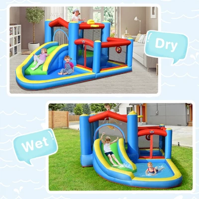 Costway Inflatable Kids Water Slide Outdoor Indoor Slide Bounce Castle With 550W Blower 4 Costway Inflatable Kids Water Slide Outdoor Indoor Slide Bounce Castle With 550W Blower - Image 2