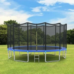 Costway 8/10/12/14/15/16 FT Outdoor Trampoline Bounce Combo W/Safety Closure Net Ladder
