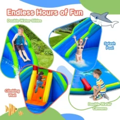 Costway Inflatable Waterslide Wet & Dry Bounce House W/Upgraded Handrail Blower Excluded -Kiddie Kingdom Store GUEST 595470a6 ca05 4338 931b d158d6ebfbf6
