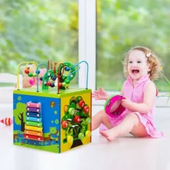 Costway 5-in-1 Wooden Activity Cube Toy Educational Learning Bead Maze W/ Rotatable Base 13 Costway 5-in-1 Wooden Activity Cube Toy Educational Learning Bead Maze W/ Rotatable Base -Kiddie Kingdom Store GUEST 59b67396 684d 4500 8ae4 e2360a4e8fb6