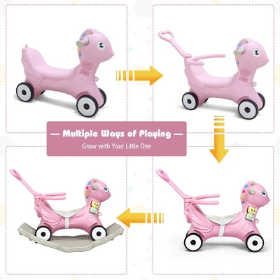 Costway Baby Rocking Horse 4 In 1 Kids Ride On Toy Push Car W/ Music 8 Costway Baby Rocking Horse 4 In 1 Kids Ride On Toy Push Car W/ Music - Image 6