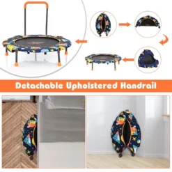36''Convertible Swing & Trampoline Set Toddler Kids Fitness Rebounder W/Handrail -Kiddie Kingdom Store GUEST 5a4bd3fc 9b6b 4d6e b196 92dee24b32ea