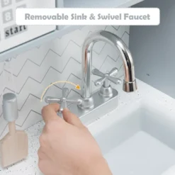 Costway Pretend Play Kitchen Wooden Toy Set For Kids W/ Realistic Light & Sound -Kiddie Kingdom Store GUEST 5a5e1e2d 6489 4b80 8dfc e8ca4be47dec