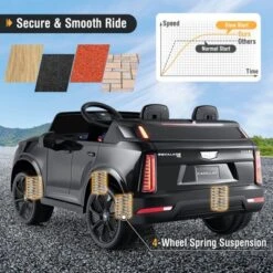 Costway 2 Seater Ride On Truck With Remote Control 3 Speeds LED Lights Horn Music Story Black/Pink/White -Kiddie Kingdom Store GUEST 5caffa21 36f0 41ed 98be fd0a79853067