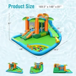 Costway Inflatable Water Slide Park Kid Bounce House W/Upgraded Handrail Blower Excluded -Kiddie Kingdom Store GUEST 5d2bad6a 7a16 46d2 943b a372869ffbdf
