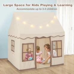 Costway Kids Play Castle Tent Large Playhouse Toys Gifts With Star Lights Washable Mat -Kiddie Kingdom Store GUEST 5d613be5 afb6 4951 bb62 12b14a275751
