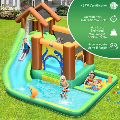Bountech Inflatable Waterslide Bounce House Climbing Wall Ball Pit W/ Blower 5 Bountech Inflatable Waterslide Bounce House Climbing Wall Ball Pit W/ Blower - Image 3