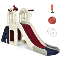 Costway 6-In-1 Large Slide For Kids Toddler Climber Slide Playset W/ Basketball Hoop -Kiddie Kingdom Store GUEST 5e528246 809f 47f0 af64 655b8acfa581