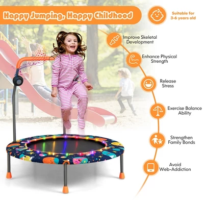 Costway 36'' Mini Toddler Trampoline W/LED Bluetooth Speaker Detachable Handle Kids Gifts 9 Costway 36'' Mini Toddler Trampoline W/LED Bluetooth Speaker Detachable Handle Kids Gifts - Image 7