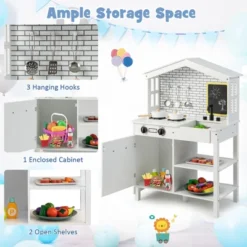 Costway Kids Farmhouse Kitchen Play Set Wooden Pretend Toy With Storage & Accessories -Kiddie Kingdom Store GUEST 5f853516 93f0 46d8 91b0 ff94e8b3a0b5