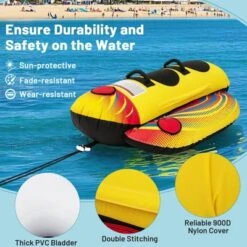 Costway 2 Person Inflatable Banana Boat With Boating & Water Sports 2 EVA-padded Seats 16 Costway 2 Person Inflatable Banana Boat With Boating & Water Sports 2 EVA-padded Seats -Kiddie Kingdom Store GUEST 5fd7d285 fdb4 4b30 94c8 f34af51b9b88