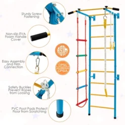 Costway 5 In 1 Kids Indoor Gym Playground Swedish Wall Ladder Children Home Climbing Gym -Kiddie Kingdom Store GUEST 5ffb2d25 08a4 4457 8e09 bd222a7d1590
