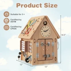 Costway Wooden Busy House Montessori Toy With Sensory Games & Interior Storage Space 19 Costway Wooden Busy House Montessori Toy With Sensory Games & Interior Storage Space -Kiddie Kingdom Store GUEST 60d38735 68cc 4776 9dea ab3a219a7a49