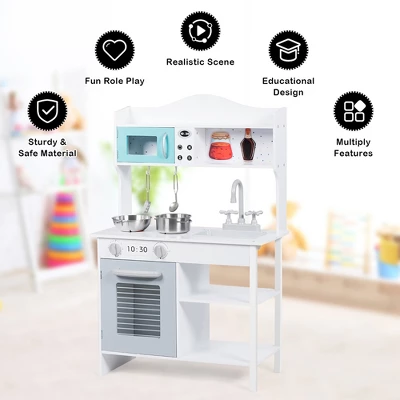 Costway Kids Kitchen Playset Cookware Cooking Set With Pots & Pans 8 Costway Kids Kitchen Playset Cookware Cooking Set With Pots & Pans - Image 6