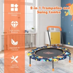 36''Convertible Swing & Trampoline Set Toddler Kids Fitness Rebounder W/Handrail -Kiddie Kingdom Store GUEST 6337e8b3 f91f 4ceb af49 ba46eadd5da4