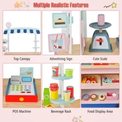 Costway Kids Snacks & Sweets Food Cart Kids Toy Cart Play Set With 30 PCS Accessories -Kiddie Kingdom Store GUEST 63565b38 3e3e 43b9 9e7c 1254e508e97e