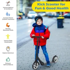 Costway Folding Kick Scooter Lightweight Sports Scooter For Teens Adult Wish Strap 8'' Wheel -Kiddie Kingdom Store GUEST 63b3174a 5cf7 4bf8 9043 bafe85557ea9