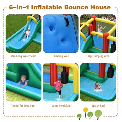 Costway Slide Water Park Climbing Bouncer Pendulum Tunnel Game Without Blower 6 Costway Slide Water Park Climbing Bouncer Pendulum Tunnel Game Without Blower - Image 4