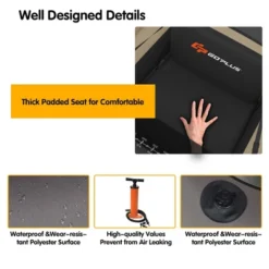 Costway Inflatable Fishing Float Tube W/Pump & Storage Pockets & Fish Ruler GrayBeigeGreen -Kiddie Kingdom Store GUEST 64a0c685 a6b4 4779 9680 f7ab93871ee9