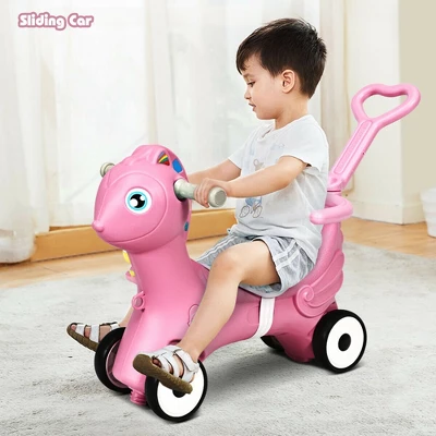 Costway Baby Rocking Horse 4 In 1 Kids Ride On Toy Push Car W/ Music 4 Costway Baby Rocking Horse 4 In 1 Kids Ride On Toy Push Car W/ Music - Image 2