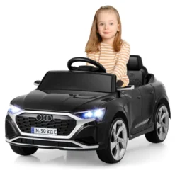 Costway 12V Kids Ride On Car W/Remote Control 4 Wheels Suspension 3 Speeds LED Headlight White/Black/Pink/White -Kiddie Kingdom Store GUEST 66da2e1e dd93 4251 bd9b a70e9977097b