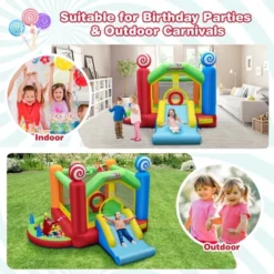 Costway Candy Land Theme Kids Inflatable Bounce Castle With 735W Air Blower Indoor Outdoor -Kiddie Kingdom Store GUEST 670cacfa 3880 4baa 9f30 f5523ccd4831