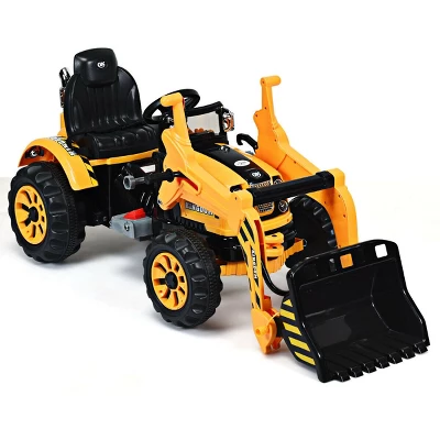 Costway 12V Battery Powered Kids Ride On Excavator Truck W/ Front Loader Digger Yellow 10 Costway 12V Battery Powered Kids Ride On Excavator Truck W/ Front Loader Digger Yellow - Image 8
