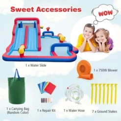 Costway Inflatable Water Slide Park Kids Bounce House Climbing Jumping With 750W Blower -Kiddie Kingdom Store GUEST 67affa98 ad4e 4f5e beee 85b7e2eec99d