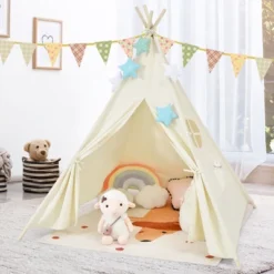 Costway Kids Canvas Play Tent Foldable Playhouse Toys For Indoor Outdoor -Kiddie Kingdom Store GUEST 6909c279 400e 413a a3a7 cfe013b49b1a