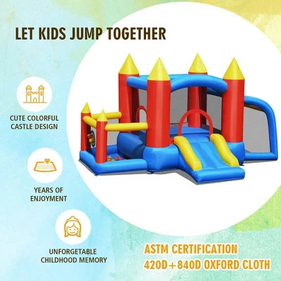 Costway Kid Inflatable Bounce House Slide Jumping Castle W/Soccer Goal Ball Pit & Blower 6 Costway Kid Inflatable Bounce House Slide Jumping Castle W/Soccer Goal Ball Pit & Blower - Image 4