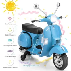 Kids Vespa Scooter 6V Rechargeable Ride On Motorcycle W/Training Wheels -Kiddie Kingdom Store GUEST 6bbb2f7a 8235 4149 8bba 6ab0c5e225fa