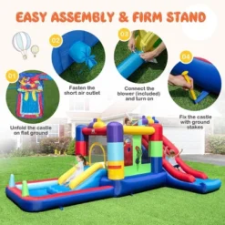 Costway Mutifunctional Kids Infalatable Bounce Castle With 50 Ocean Balls & 735W Blower -Kiddie Kingdom Store GUEST 6c4f1217 3488 4467 a42e 34c6e925c230