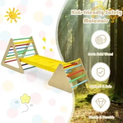 Costway 3 In 1 Kids Climbing Ladder Set 2 Triangle Climbers W/Ramp For Sliding & Climbing -Kiddie Kingdom Store GUEST 6c98764f 0680 46b7 9d11 ab5e7782cc09