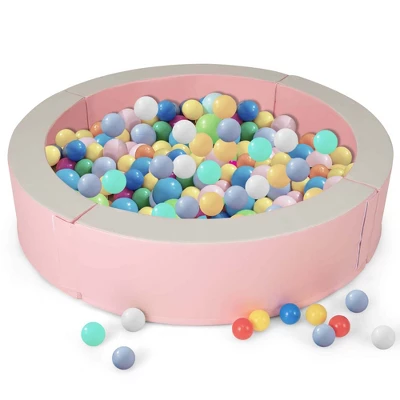 Costway 44.5" X 10" Baby Ball Pit Detachable Foam Ball Pit With 50 Colorful Ocean Balls Blue/Pink 13 Costway 44.5" X 10" Baby Ball Pit Detachable Foam Ball Pit With 50 Colorful Ocean Balls Blue/Pink - Image 11
