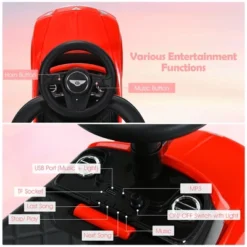 Costway 3-in-1 Licensed Bentley Kids Ride On Push Car Toddler Sliding Car W/Canopy -Kiddie Kingdom Store GUEST 6d3bcadd 7617 4bd2 a7da f2fb3fd828c0