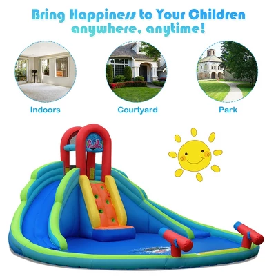 Costway Inflatable Bounce House Kids Water Splash Pool Dual Slides Climbing Wall Without Blower 7 Costway Inflatable Bounce House Kids Water Splash Pool Dual Slides Climbing Wall Without Blower - Image 5