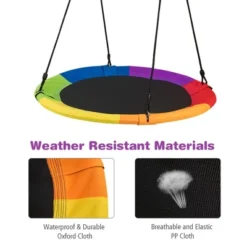 Costway 40'' Flying Saucer Tree Swing 900D Round Swing W/ Multi-ply Rope Colorful -Kiddie Kingdom Store GUEST 6f0ca452 e84b 443e b3f5 f42956b6d0d5