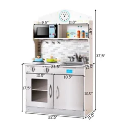 Costway Kids Wooden Pretend Cooking Playset Cookware Play Set Kitchen Toys Gift