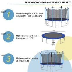 Costway 15FT Trampoline Replacement Safety Enclosure Net Weather-Resistant -Kiddie Kingdom Store GUEST 70f61901 41fa 4285 8124 22b5998cd12f