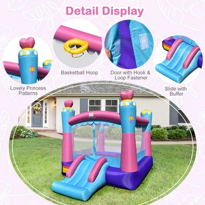 Costway Inflatable Bounce House 3-in-1 Princess Theme Inflatable Castle W/ 550W Blower 7 Costway Inflatable Bounce House 3-in-1 Princess Theme Inflatable Castle W/ 550W Blower - Image 5