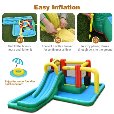 Costway Slide Water Park Climbing Bouncer Pendulum Tunnel Game Without Blower 10 Costway Slide Water Park Climbing Bouncer Pendulum Tunnel Game Without Blower - Image 8
