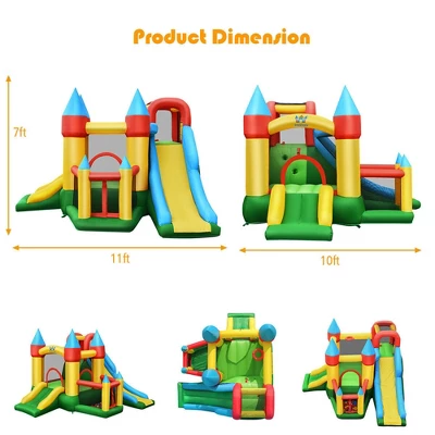 Costway Kids Inflatable Bounce House Jumping Dual Slide Bouncer Castle W/ 780W Blower 3 Costway Kids Inflatable Bounce House Jumping Dual Slide Bouncer Castle W/ 780W Blower