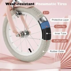 Costway 14'' Kid's Bike With Removable Training Wheels & Basket For 3-5 Years Old Pink/Blue -Kiddie Kingdom Store GUEST 7553190e 4e35 49a9 9732 ecef14bc9532