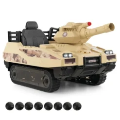 Costway Electric Kids Ride On Tank With Rubber Tracks Rotatable Turret & Working Cannon -Kiddie Kingdom Store GUEST 76cb9556 2b3d 4f6e be73 af5fb7fa5f7e