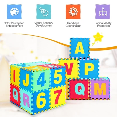 Babyjoy Kids Foam Interlocking Puzzle Play Mat W/Alphabet & Numbers 72-Piece Set 9 Babyjoy Kids Foam Interlocking Puzzle Play Mat W/Alphabet & Numbers 72-Piece Set - Image 7