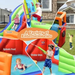 Costway 6-in-1 Pirate Ship Waterslide Kid Inflatable Castle W/ Water Blasters & 735W Blower -Kiddie Kingdom Store GUEST 77e901ed 7893 431c b4c2 032236213d59