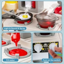 Costway Play Kitchen Set 67 PCS Kitchen Toy For Kids W/Food &Realistic Lights & Sounds -Kiddie Kingdom Store GUEST 789d2b1c d7e4 43d6 837f 033a23906170 1